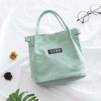 Summer New Womens Small Handbag Fashion Canvas Bucket Bag Lunch Box Bag For Lady