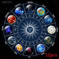 【YF】ↂ❃▦  30mm zodiac Fridge Glass 12 constellations Sets Removable Magnetic Refrigerator Sticker Note Holder Magnets