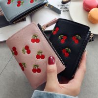 【CC】 Fashion Short Wallet Small Leather Embroidery Coin Purse Card Holders Money