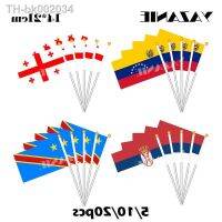 ✙ YAZANIE 14x21cm 5/10/20pcs Venezuela Georgia Serbia Democratic Republic of the Congo Small Hand Flag Polyester National Flag