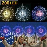 {ItalyNest shop}ดอกไม้ไฟ200LED LED,ไฟสตาร์เบิร์สสำหรับตกแต่งสวนกลางแจ้งต้นไม้ภูมิทัศน์แบบ DIY ไฟประดับสวยงามดอกไม้สำหรับเป็นของขวัญงานคริสต์มาสปาร์ตี้งานแต่งงาน