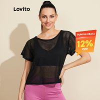 VGN-lovto Sporty Plain Sheer Basic Breathable L18X528เสื้อยืดผู้หญิง (สีดำ) Lopoto Kaos Olahraga Breathable Dasar Tipis L18X528โปโล (Hitam)