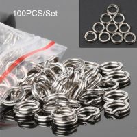 520YOSWI 100PCS Portable Durable High Quality Hot Stainless Steel Fishing Split Rings Fish Connector Swivel Snap