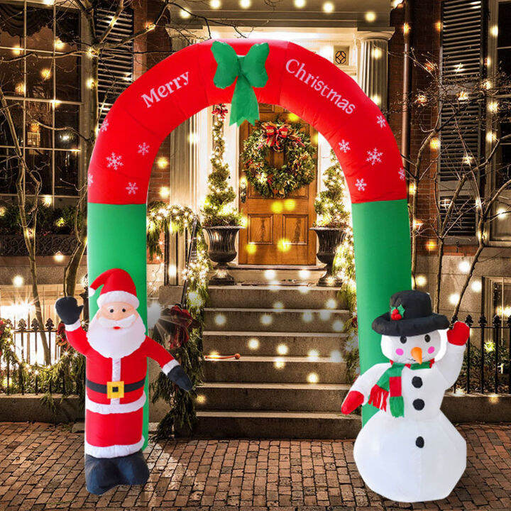 7 9ft Christmas Inflatables Santa Snowman Archway Blow Up ตกแต่ง