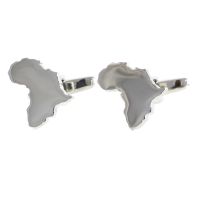 【Thriving】 infinley Novelty Silver Tone Continent Map Cuff Links ของขวัญพ่อ Cuff วันเกิดของขวัญ Cuff Links งานแต่งงาน Cuff Links