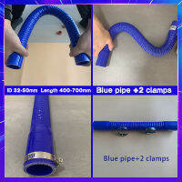 Blue Universal ID32-50mm ซิลิโคนยืดหยุ่นท่อ 2 Clamps หม้อน้ำท่อท่อสำหรับ Air Intake แรงดันสูงอุณหภูมิ-asdqwwekllw