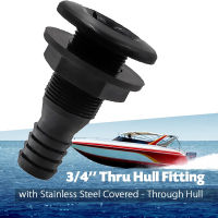 3/4 Inch Hose Plastic Thru-Hull Bilge Fitting Bilge Pump Drain Vent Hose Fitting for Boats Marine Yacht RV Truck