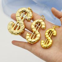 สร้อยคอทองแดง US Dollar จี้แฟชั่น24K Golden Plated Hip Hop Rock Mens Women Jewellery Gift