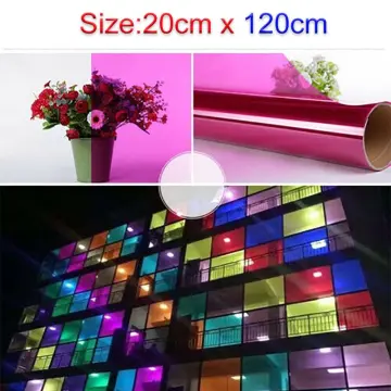 Mul-size Colorful PET Rainbow Window Film Chameleon Window Tint Film  Iridescent Film for Home Self Adhesive Stained Glass Film