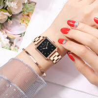 Hojapan Movement Drop Shipping ผู้หญิง Rose Gold แฟชั่น Casual นาฬิกาข้อมือแบรนด์หรู Lady Square นาฬิกา Relogio Feminino