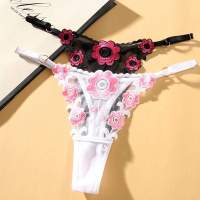 New Flower Embroidery Sexy Woman Underwear Seamless Thong Mesh Hollow Briefs Low Waist Comfortable Underwear Thong