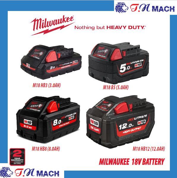 MILWAUKEE FUEL M18 BATTERY M18 HB3(.0AH) M18 B5(5.0AH) M18 HB8(8.0