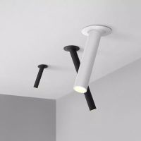 Rotatable Angle Bedroom Ceiling Lamp, Black White Long Tube for Ceiling Light, 10W, Kitchen Background