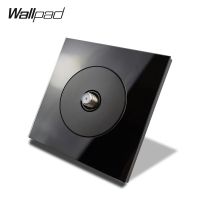 L6 Black Glass Antenna Satellite TV F Type Coaxial Sky Wall Socket Tempered Glass Wiring Accessories Outlet