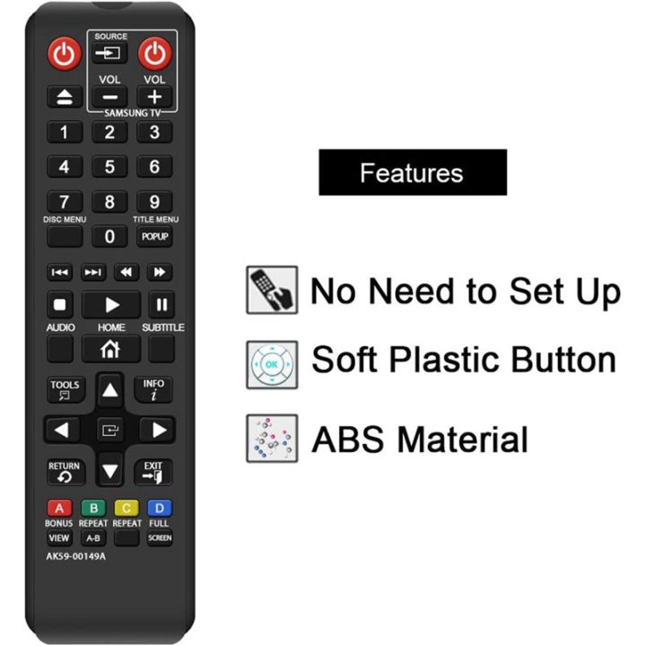 ak59-00149a-replacement-remote-control-for-samsung-dvd-blu-ray-player-bdf5100-za-bd-es5300-bd-fm51-bd-fm57c-bd-h5100