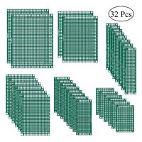 【cw】 32 Pcs Sided PCB Board Prototype 6 Sizes Printed Circuit Protoboard for Soldering Project