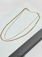 (All Silver 925) Flat Bamboo Double Chain Necklace สร้อยคอเงินแท้ s925 สร้อยคอ สร้อยคอโซ่ สร้อยคอสีทอง เครื่องประดับเงินแท้ ปลอดสารนิกเกิล ไม่แพ้ ไม่คัน