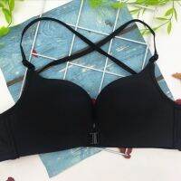 Bra► [ Xng] เสื้อชั้นในสายสปาเก็ตตี้แบบหัวกลับ สายไขว้หลังสวย ผ้าหนาปานกลาง ฤดูร้อน