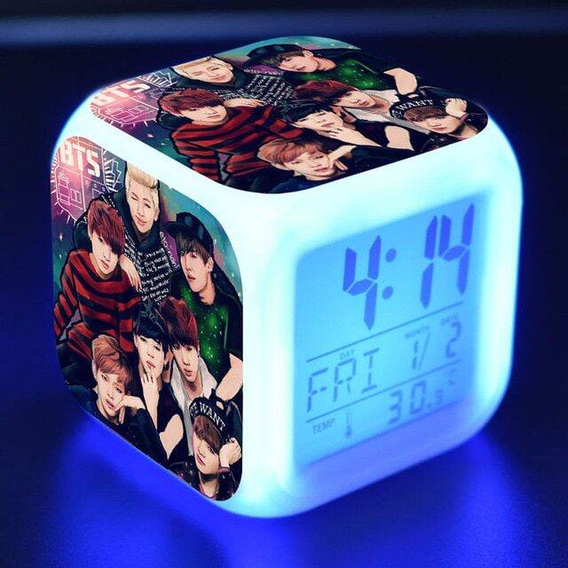 Kpop Bts Cubic Digital Alarm Clock Changing Clock Bangtan Boys Led