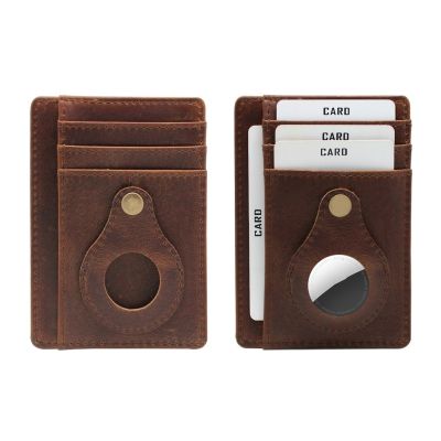 （Layor wallet）  Rfid AirTag กระเป๋าสตางค์ผู้ชายผู้ถือบัตรกระเป๋าเงินบางหนังแท้กระเป๋าสตางค์ขนาดเล็กสำหรับแท็กอากาศขนาดเล็กชายกระเป๋าสมาร์ท Vallet