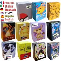 English Pokemon card 60-100 Pokemon cartas 100 V Max 100 GX childrens fighting game label team shiny Vmax Tommy