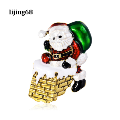 Lijing เข็มกลัดตุ๊กตาคริสต์มาสน่ารักสำหรับผู้หญิงแฟชั่น Snowman Santa Tree Bells เข็มกลัด Pin ของขวัญคริสต์มาส Accessories