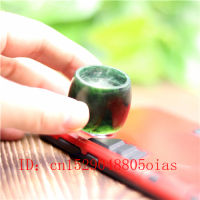 Natural Black Green Hetian Jade Ring Chinese Jadeite Amulet Obsidian Charm Jewelry Hand Carved Crafts Gifts for Women Men