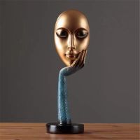 Modern Human Meditators Abstract Lady Face Character Resin Statues Sculpture Art Crafts Figurine Home Decorative Display