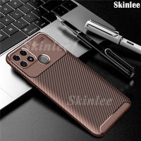 Skinlee สำหรับ Realme Narzo 30A กันกระแทกอ่อนคาร์บอนไฟเบอร์ออกแบบเคสระบายความร้อนรวมทุกอย่าง Ultra-บางปลอกอ่อนสำหรับ Realme Narzo30 A สายไฟเชลล์เคส