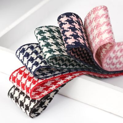 【YF】◊  1  1.5  Houndstooth Bow Hair Material Sewing Clothing Accessories Tape Crafts 10 Yards