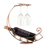 Half Moon Hammock Shaped Wine Mover Bottle Bracket Iron Ornaments Wine Display Rack Decoration Creative Simple Fashion Home Art