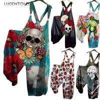 bjh☂₪  Jumpsuits Sleeveless Multi-pattern Print Female New Loose Street 5XL Thin Part 1