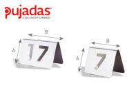 PUJADAS ป้ายตัวเลขบนโต๊ะสแตนเลส ป้ายตัวเลข 2 หลัก ขนาด5.6 x 6.4ซม PUJ1-632.002