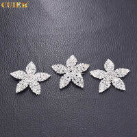 20pcslot Exquisite Crystal Flower Glue on Patches for Clothings DIY Rhinestone Silver Plating Wedding Dress Belt Decorations