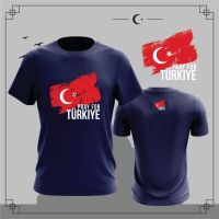 shangsong Tshirt Pray For Turkiye Jersey Microfiber Cotton Baju Turki Ready Stock