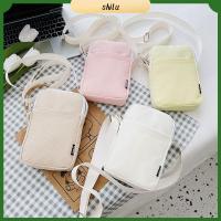 SHILU สีทึบทึบ กระเป๋ามีซิป ผ้าใบแคนวาส กระเป๋าถือแบบถือ กระเป๋า Crossbody กระเป๋าสะพายไหล่แบบสั้น กระเป๋าใส่โทรศัพท์