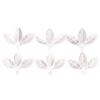 shiqinbaihuo 50ชิ้น/เซ็ต VINTAGE Leaf Filigree wraps ตัวเชื่อมต่อโลหะ CRAFT DIY Jewelry making