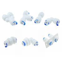 Reverse Osmosis Quick Coupling 1/4 3/8 Hose Connection Tee Y Connector 2 Way Equal Elbow Straight RO Water Plastic Pipe Fitting Watering Systems Garde