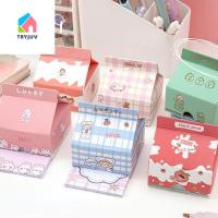 TRYJUV Kawaii เครื่องเขียนนักเรียนสิ่งที่ต้องทำน่ารัก DIY แผ่นจดบันทึกอุปกรณ์การเรียนข้อความกระดาษกล่องนมแผ่นบันทึกความจำโน้ตกระดาษแปะ