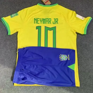 Brazil No10 Neymar Jr White Kid Soccer Country Jersey
