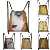 【hot】 Painting Tears / by Gustav Klimt Drawstring Fashion Dustproof bag girls Shopping ！