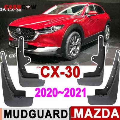 4ชิ้นเซ็ต Splash Guards สำหรับ Mazda CX30 CX-30 2021 2020 Mud Flaps Mudflaps Fender Mudguards ด้านหน้าด้านหลังรถอุปกรณ์เสริมล้อ