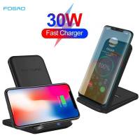 ZZOOI 30W Wireless Charger Stand For iPhone 14 13 12 11 Pro Max XS XR X 8 Samsung S23 Xiaomi Fast Charging Dock Station Phone Holder