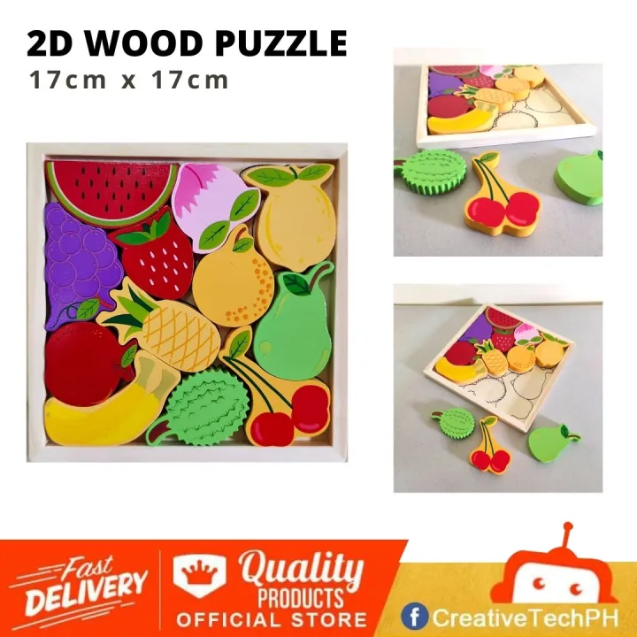 Fruits 2D Wood Jigsaw Puzzle Educational Toys by CreativeTech Lazada PH
