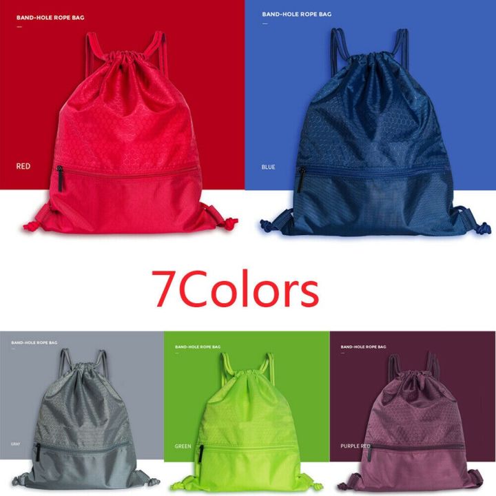 nylon-waterproof-bag-drawstring-backpack-gym-swim-school-sport-shoe-dance-bag