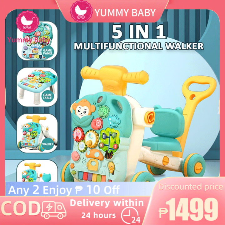 YUMMY Baby Walker 5 In 1 Multifunctional Baby Musical Push Walker