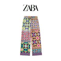 European and American style 2022 summer new fashion mid-waist printed home straight trousers 7728046 330