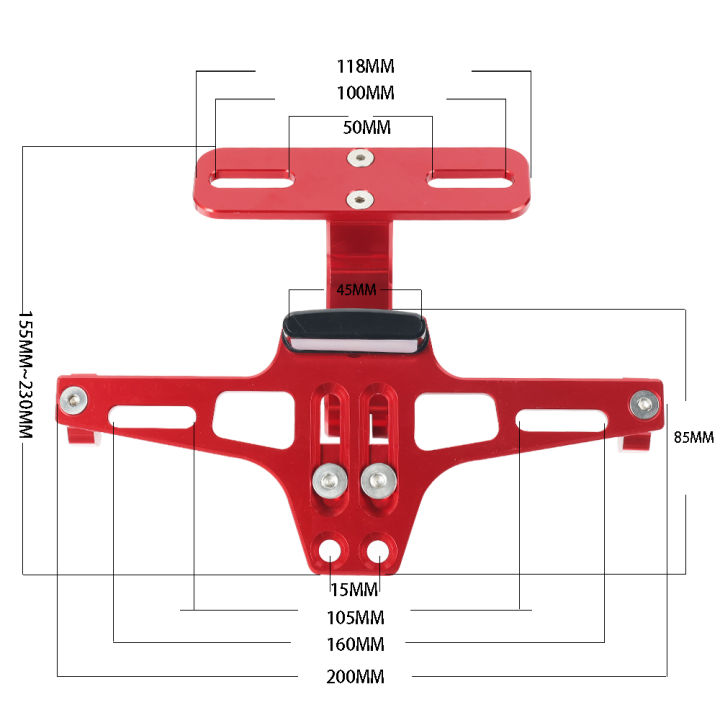 ยูนิเวอร์แซรถจักรยานยนต์ด้านหลังป้ายทะเบียนผู้ถือกรอบปรับสำหรับยามาฮ่าฮอนด้าคาวาซากิสำหรับ-bmw-สัญญาณไฟสามารถติดตั้ง