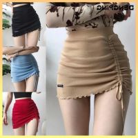 COD ✒ qafh47 Female Women Wrap Hip Skirt Slimmer Stretchy High Waist Irregular Fashionable Short Skirt修身包臀裙女显瘦弹力高腰不规则短裙