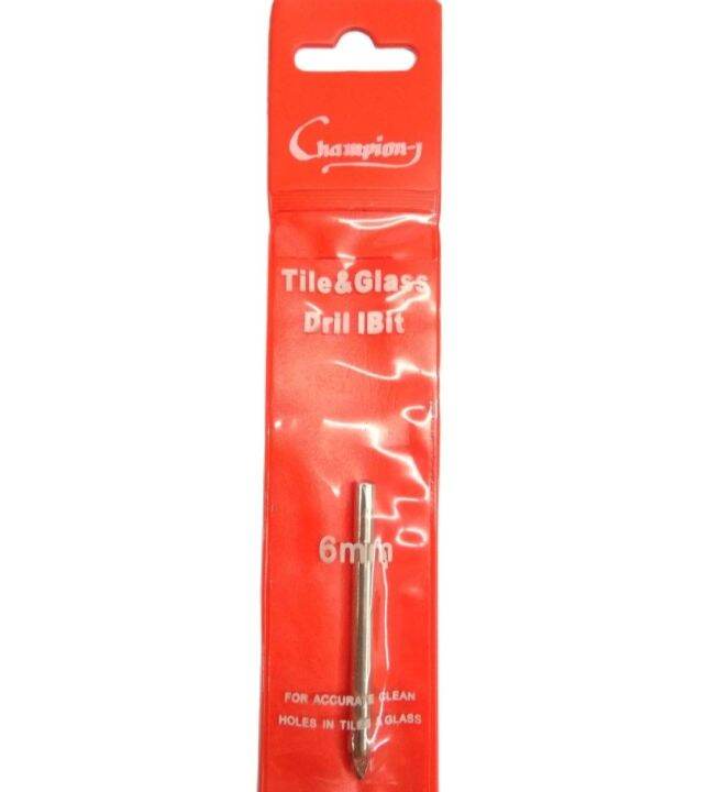 champion-drill-grass-bits-6-mm-ดอกสว่านเจาะกระจก-กระเบื้อง-ก้านกลม-ขนาด-6มิล-ยี่ห้อ-champion-จากตัวแทนจำหน่าย